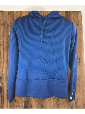 Nike Dri-Fit Mens Blue Ribbed Design Hoodie Small